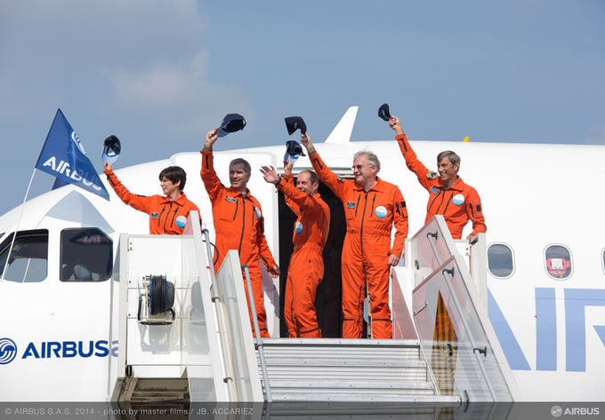 Airbus A320neo crew after first flight
