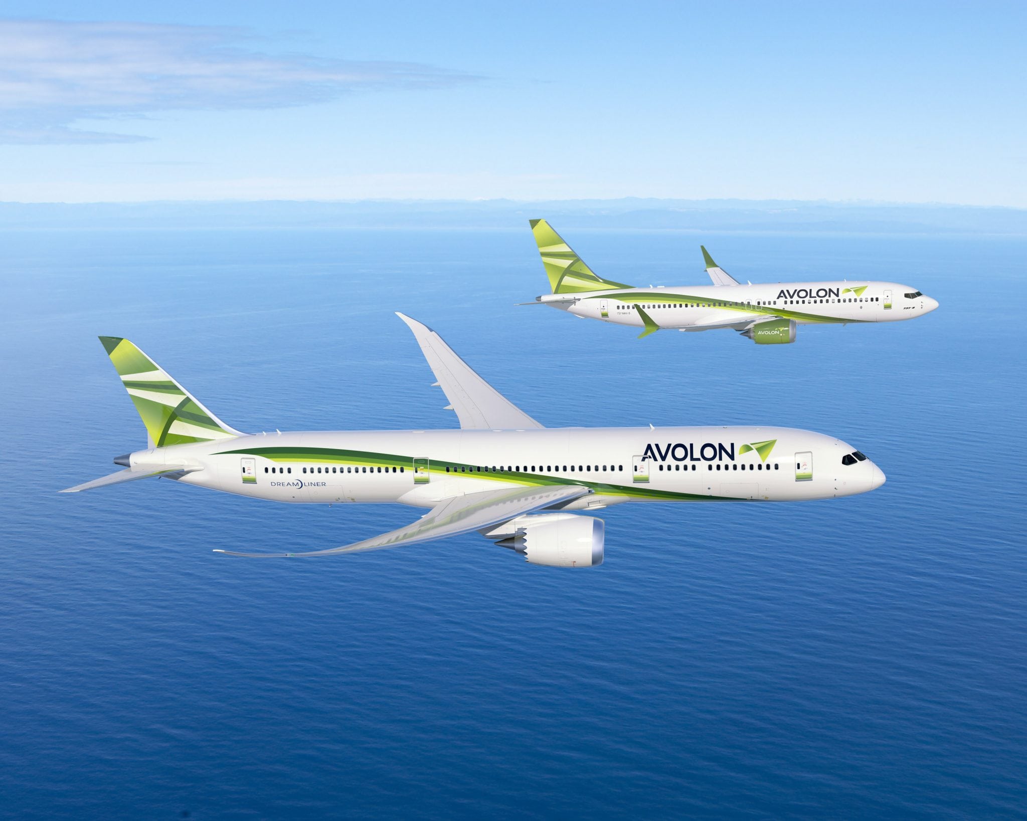 The 787-9 and 737 MAX in Avolon's livery