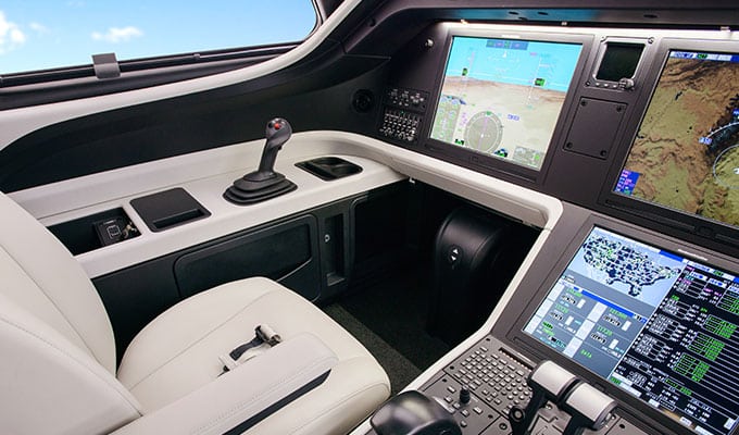 An Embraer Legacy 500 cockpit