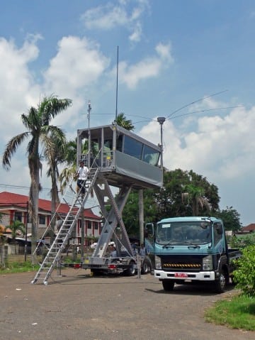 A mobile tower delivered to Indonesian ATC equipped with R&S VCS-4G system