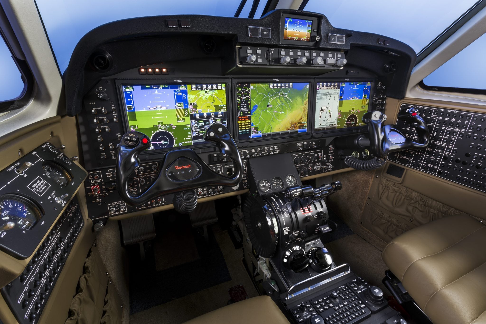 King Air cockpit with Rockwell Collins Pro Line Fusion avionics. Photo: Textron
