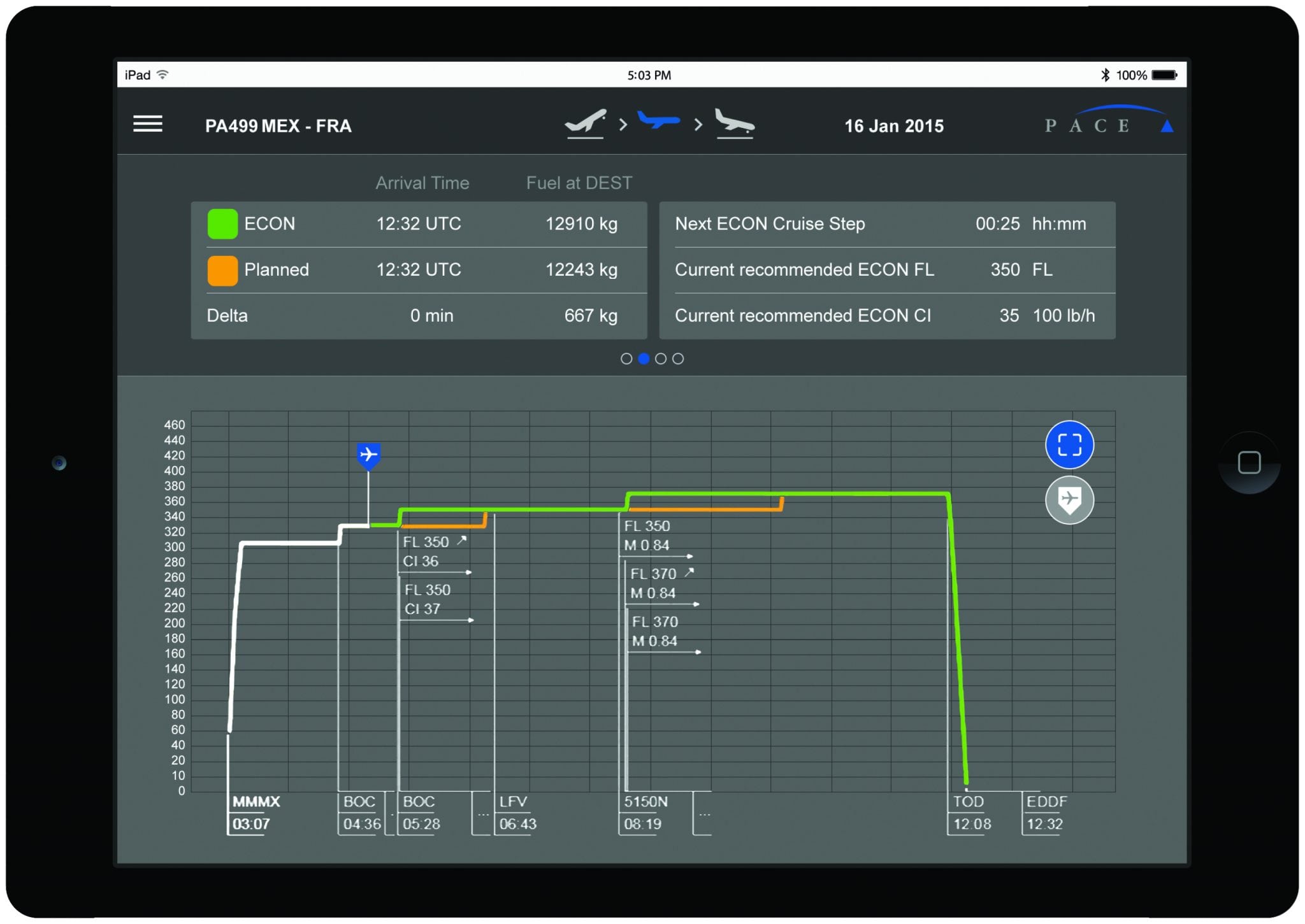 Pacelab Flight Profile Optimizer for iPad