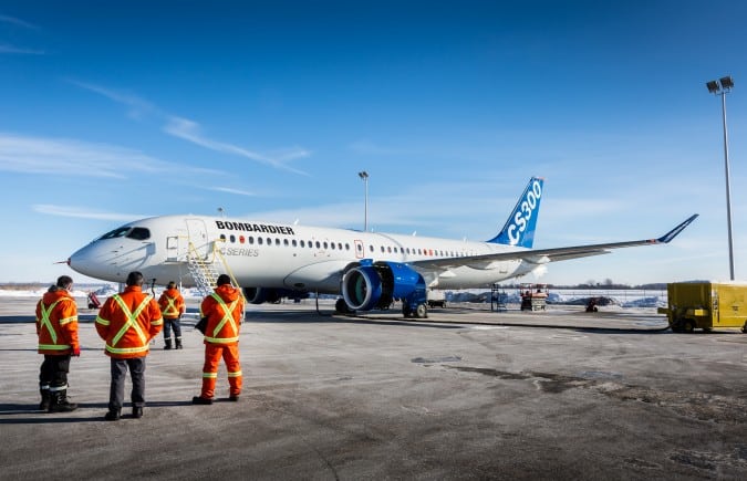 Bombardier CS300 during flight tests earlier this year