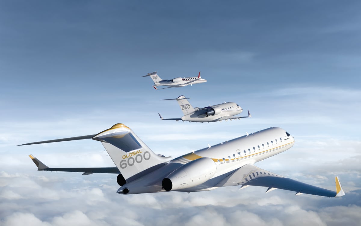 Bombardier Global 6000, Challenger 650 and Learjet 75 aircraft