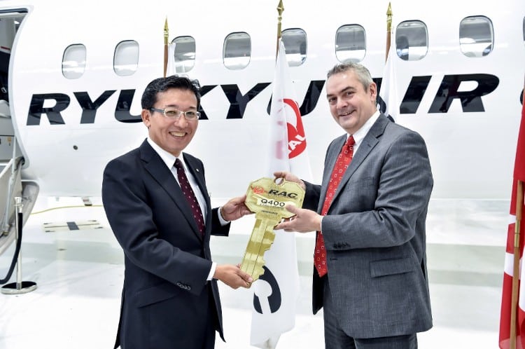 Takashi Irei, President, Ryukyu Air Commuter and Hugues Lessard, VPGM, Operations, Bombardier Commercial Aircraft