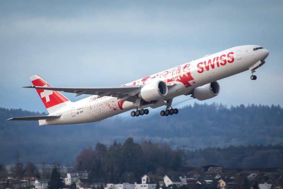 Swiss' New Boeing 777-300ER During Takeoff