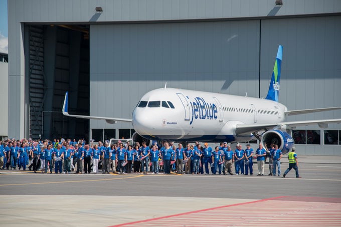 The first US-built aircraft set for delivery to JetBlue