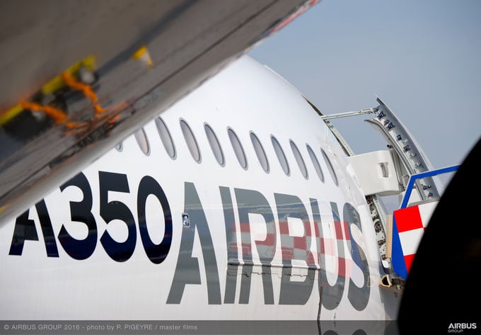 Airbus showcased its highly-efficient A350 XWB aircraft during a stopover at FIDAE 2016, where the aircraft was on static display and performed high-profile flying presentations during the week