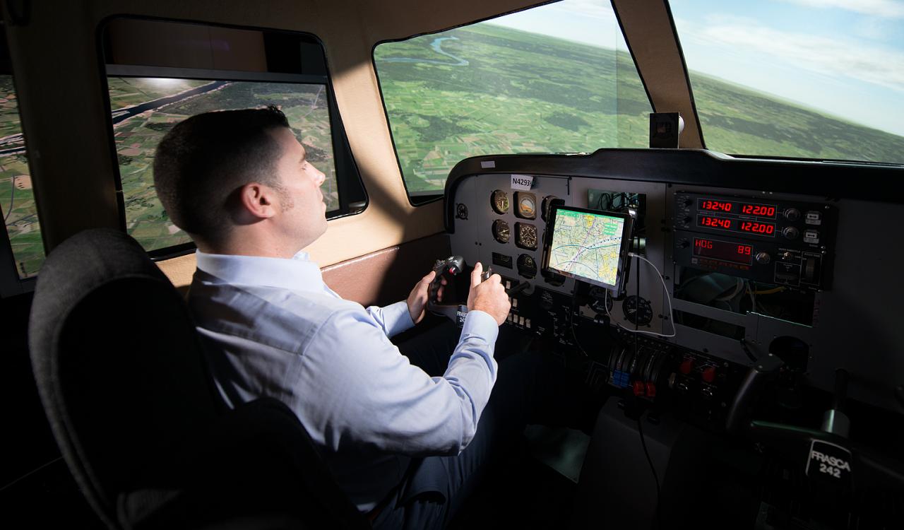 Pilot using the Digital Copilot capabilities on an EFB