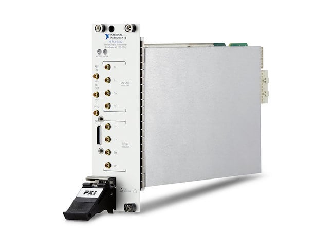 The PXIe-5820 module is the industry's first baseband VST with 1 GHz of complex I/Q bandwidth and is designed to address the most challenging RF front-end module and transceiver test applications. Photo: NI.