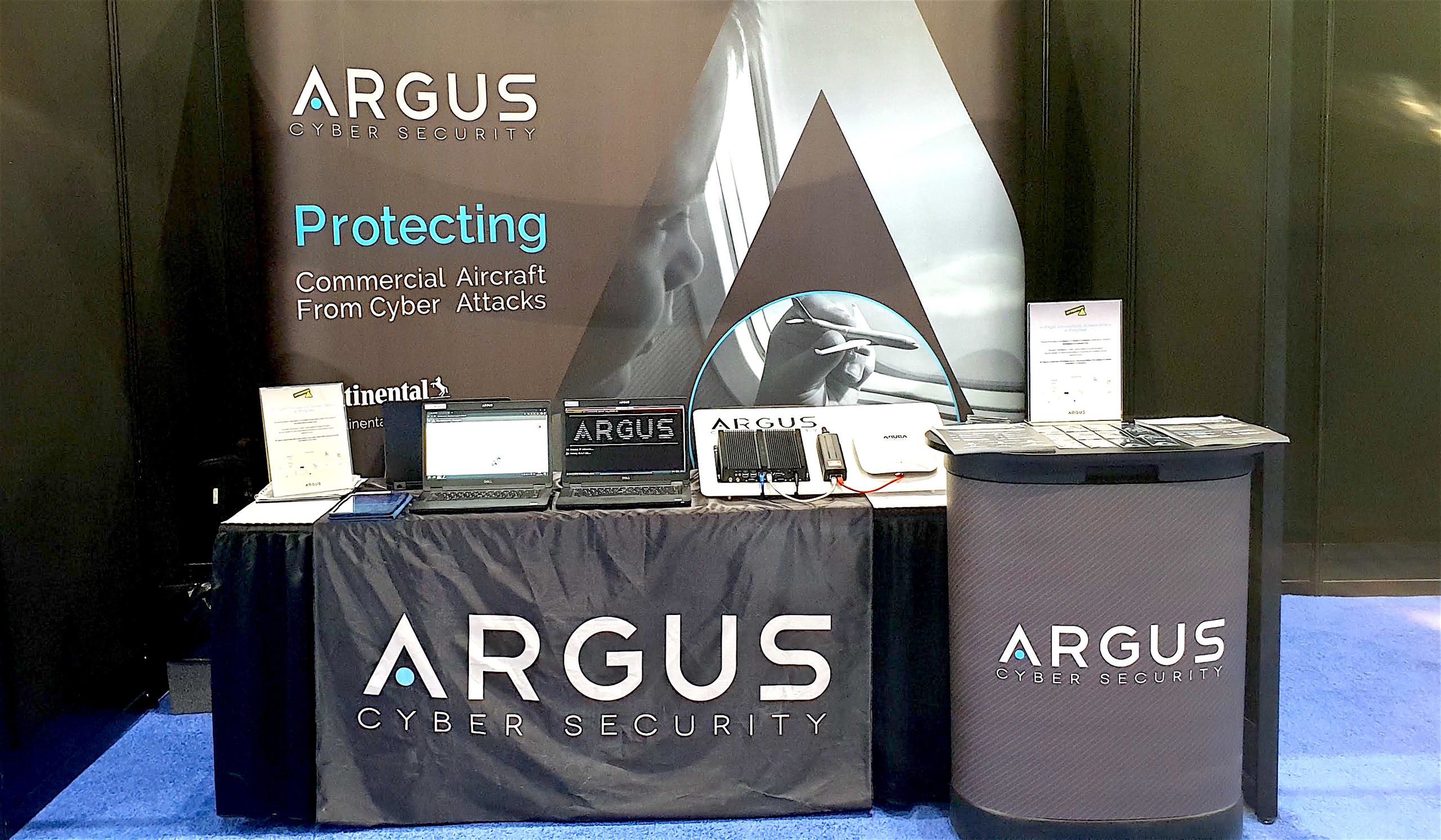The Argus Cyber Security booth at APEX EXPO 2019 in Los Angeles, California.