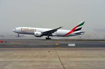 An Emirates SkyCargo Boeing 777F