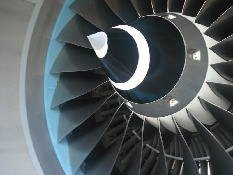 The fan of an IAE V2500 Engine