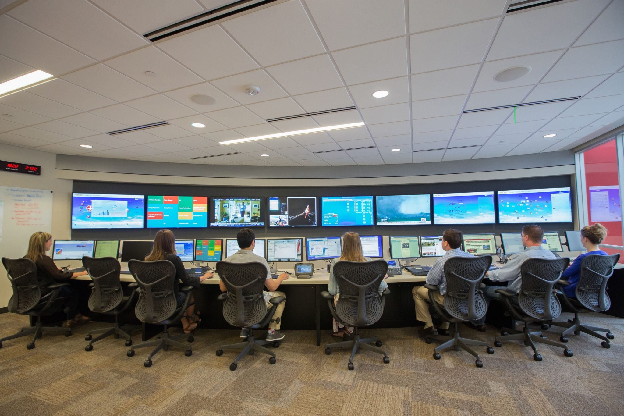 The listening center at Southwest Airlines headquarters in Dallas