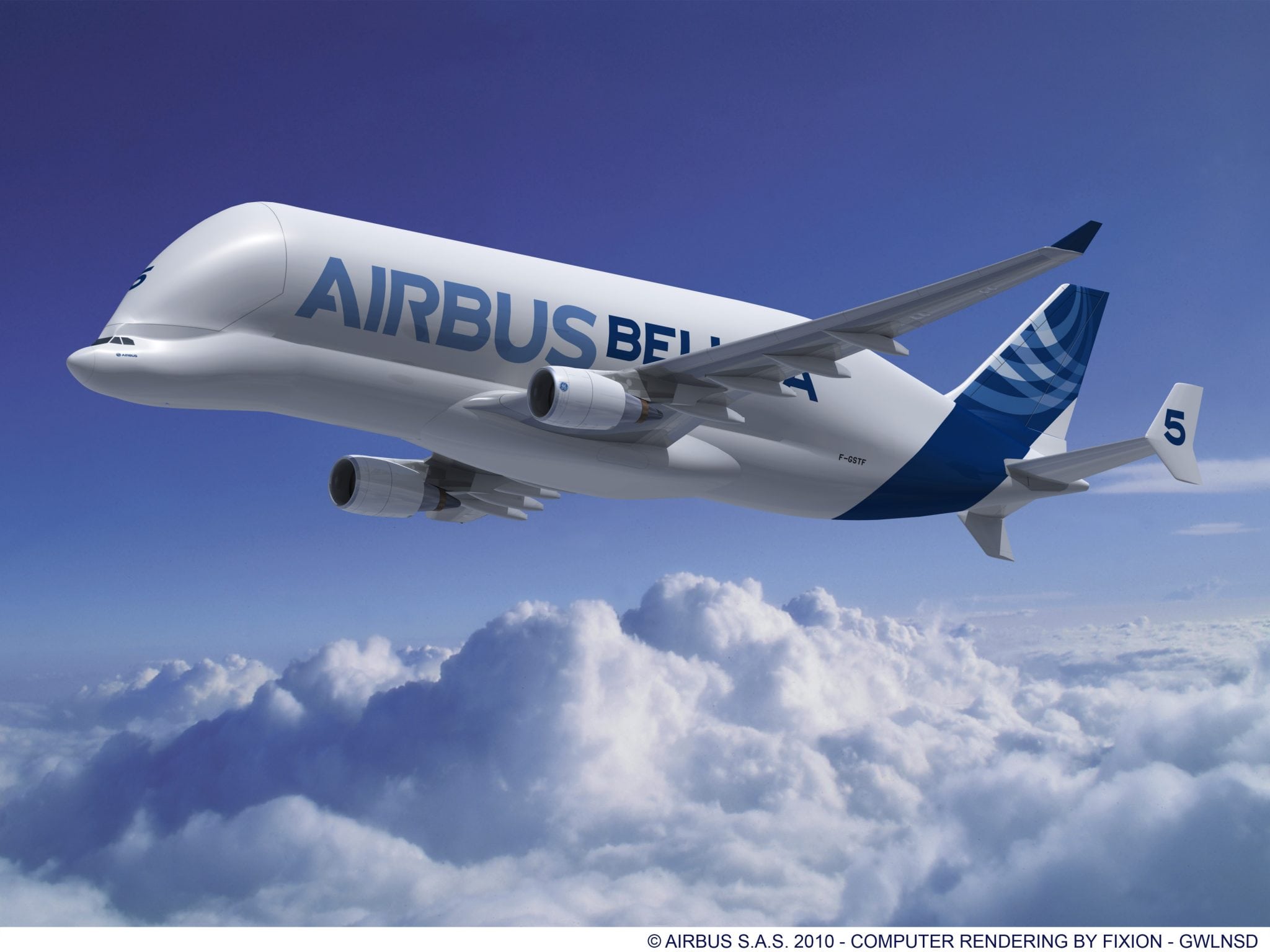 Airbus Beluga Cargo Plane in flight