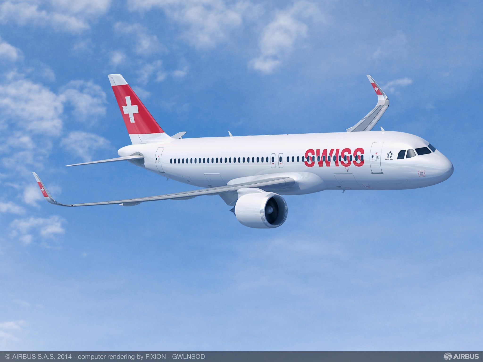 Rendering of the Swiss airline’s A320neo