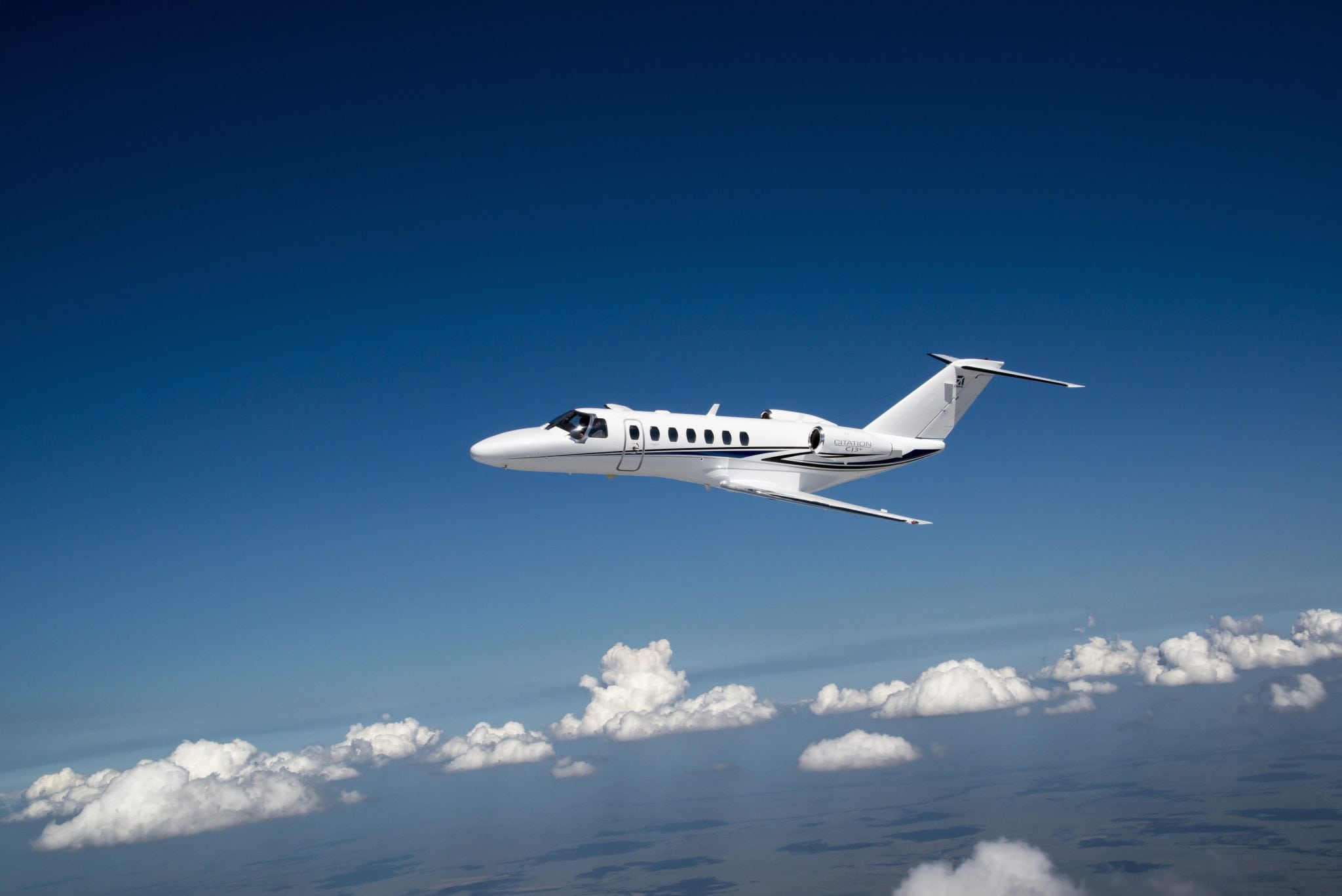 The Cessna CJ3+ in flight