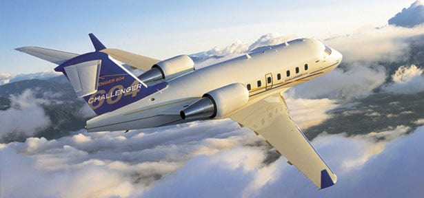 Bombardier Challenger 604 in flight