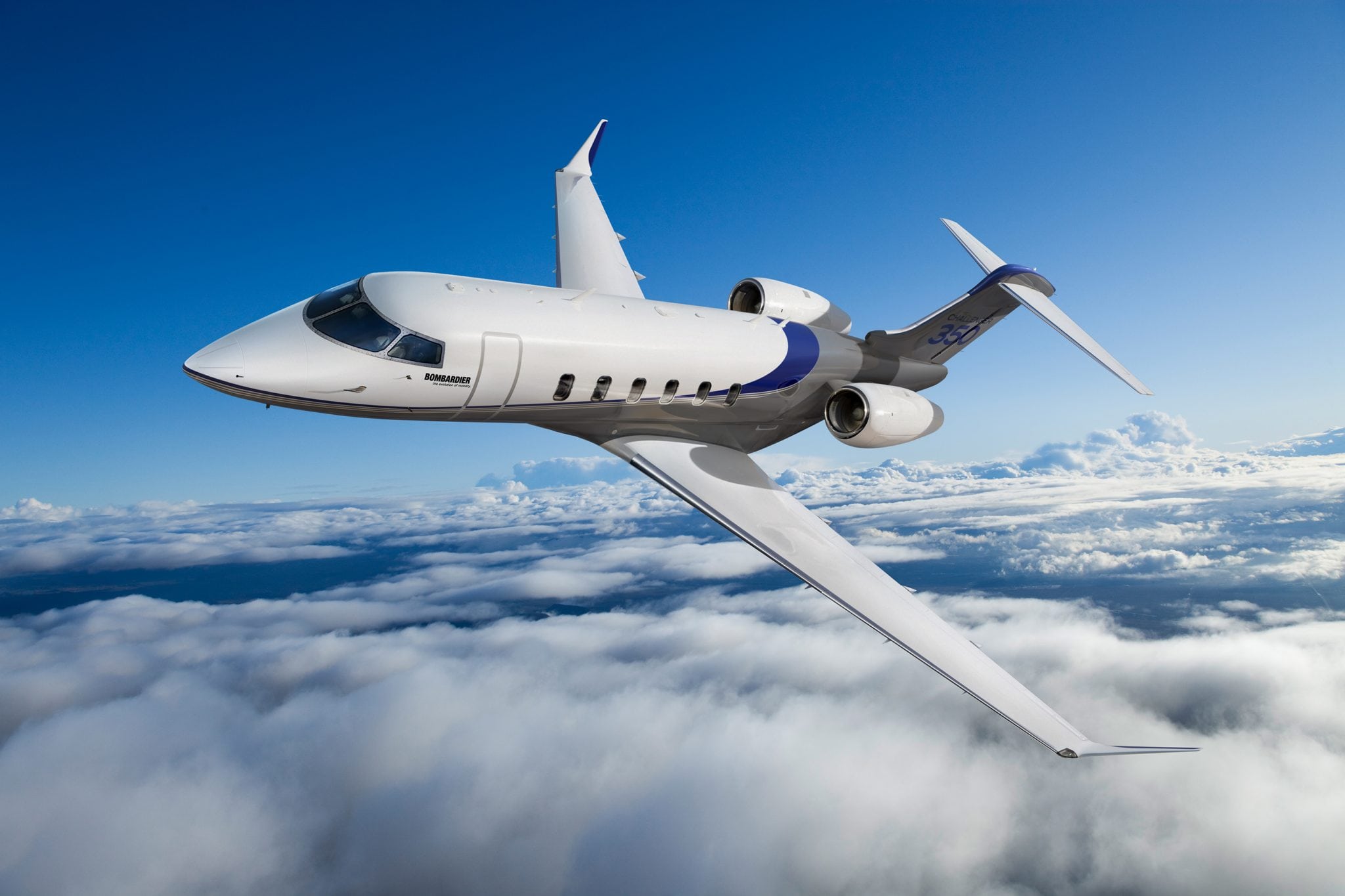 Bombardier’s Challenger 350 jet in flight