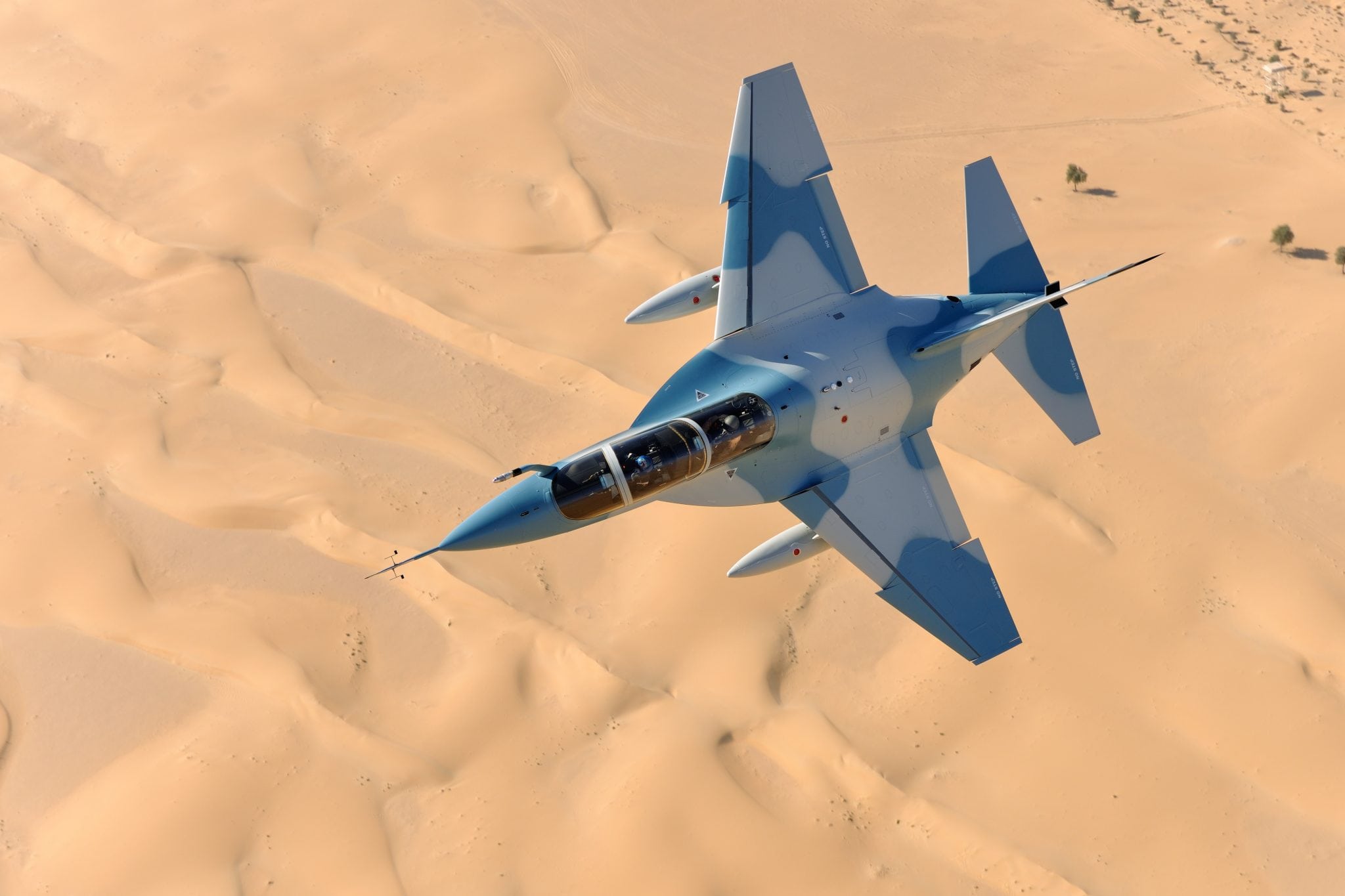 Poland’s new M346 advanced jet trainer in flight