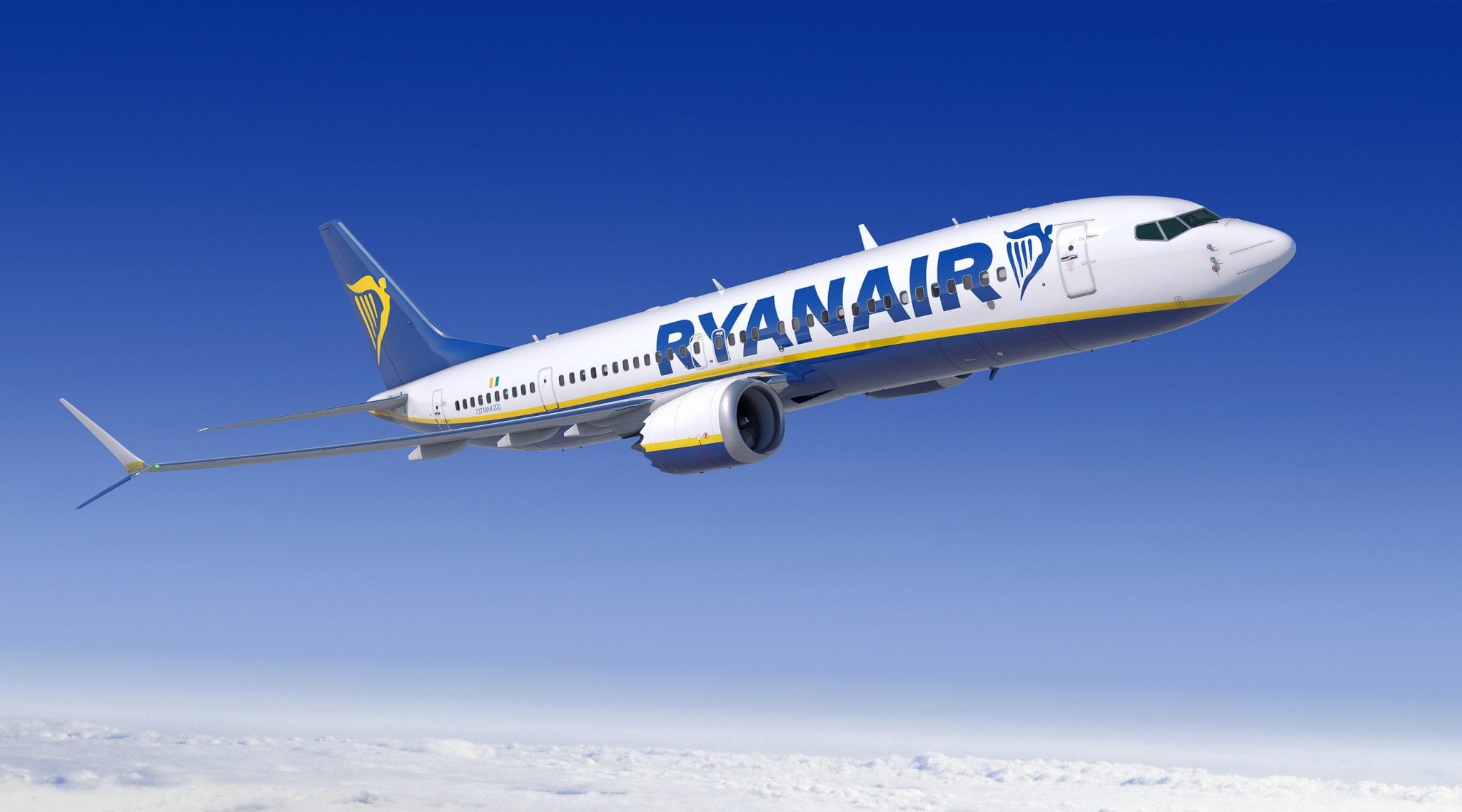 A rendering of the Ryanair Boeing 737 Max 200