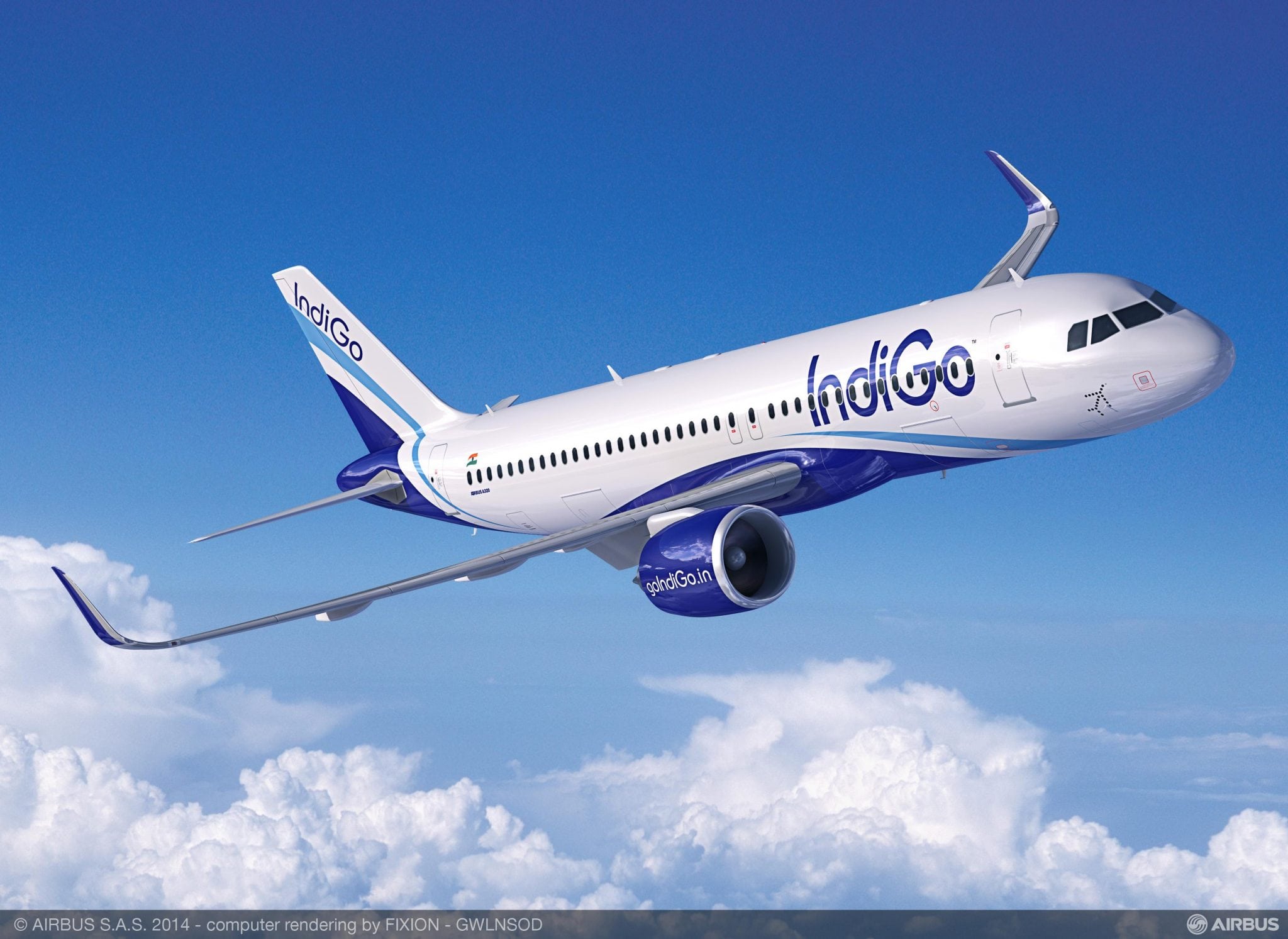 Airbus A320neo in IndiGo livery