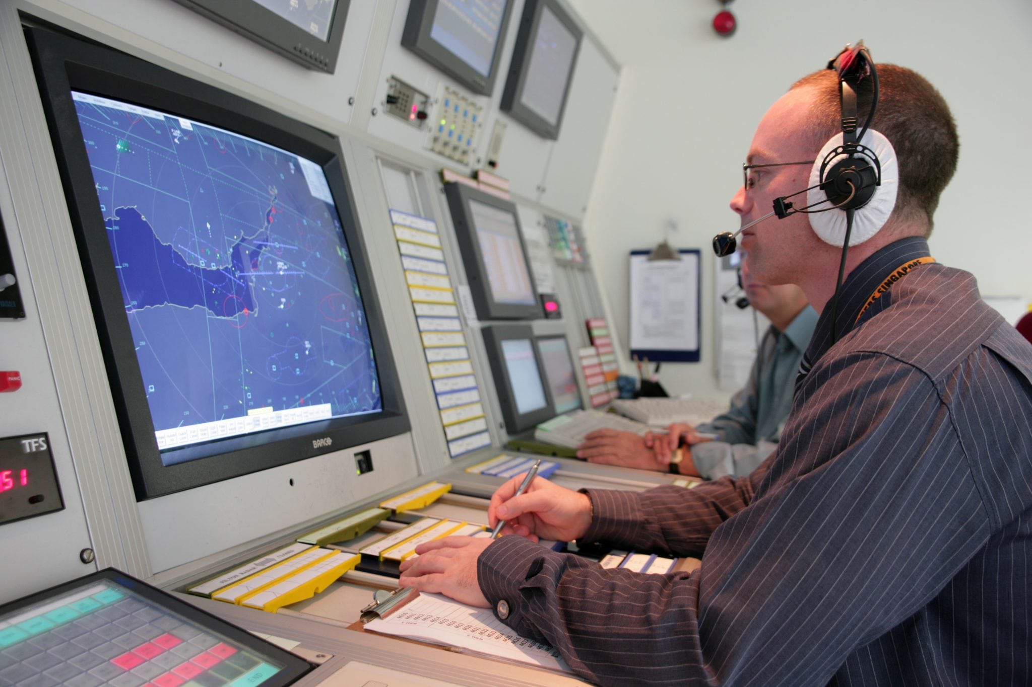 Air traffic controllers at the Bristol Airport