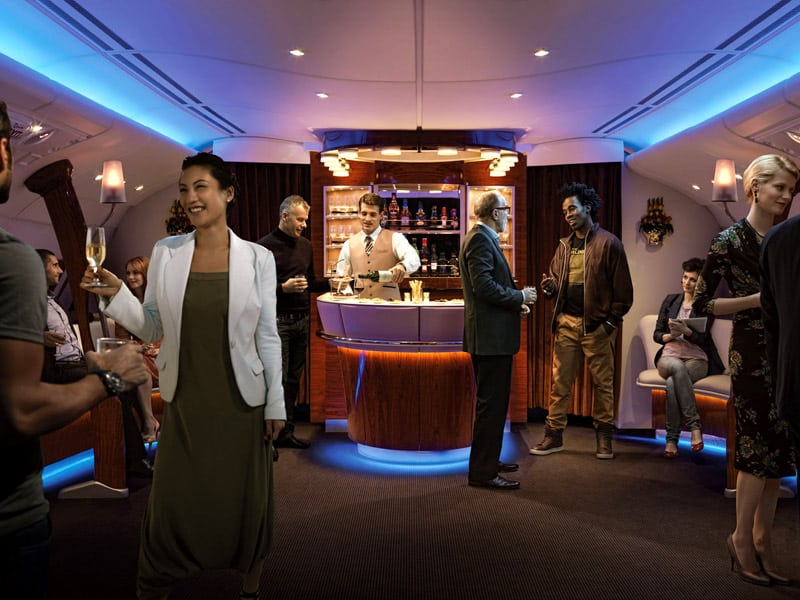 The first class lounge of the A380