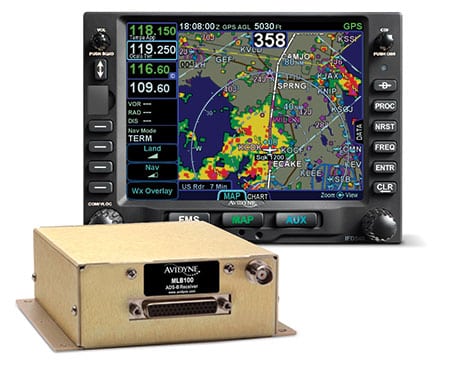 The Avidyne MLB100 978MHz ADS-B datalink receiver