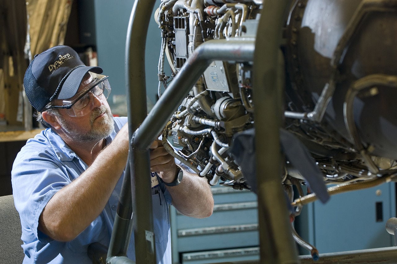 DynCorp employee working with aviation support