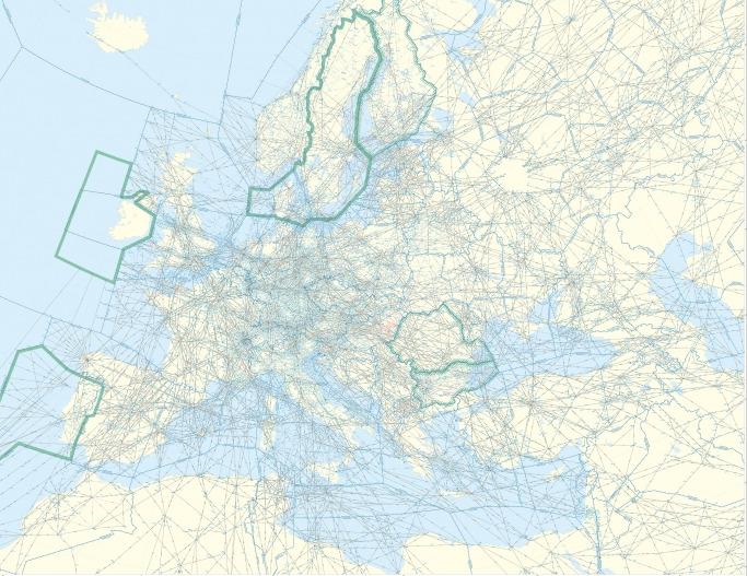 The air route network of Eurocontrol member states