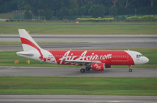 An Airbus A320-216 aircraft (PK-AXC) of Indonesia AirAsia at Singapore Changi Airport on August 7, 2011