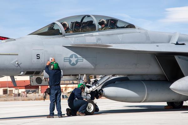 Aircrew of the F/A 18 Super Hornet carrying the Navy’s (IRST) system