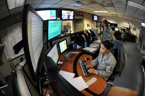 USAF personnel working on the SACSS system