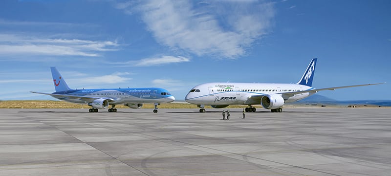 The ecoDemonstrator 757 and 787 test airplanes
