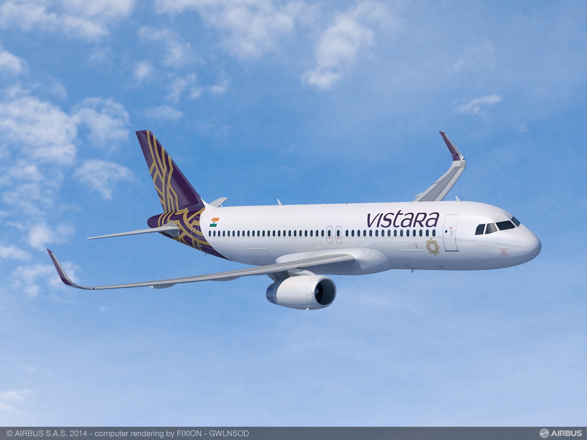 Vistara airlines flight, rendering