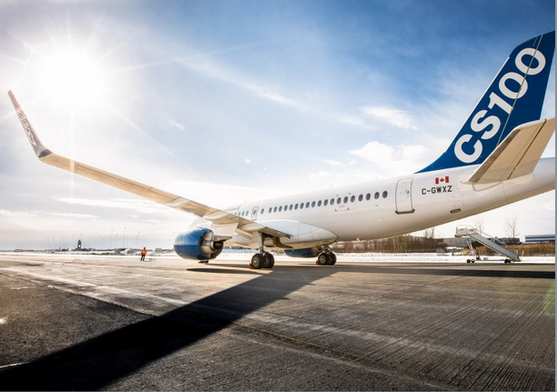 Bombardier’s CSeries aircraft during a test flight