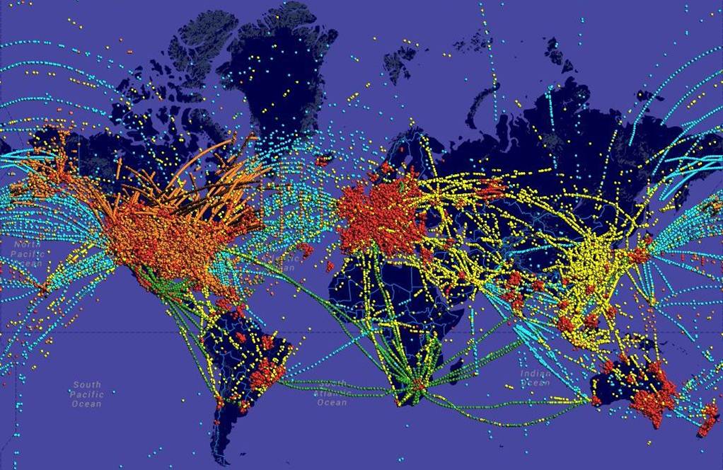 Rockwell Collins ARINC MultiLink flight tracking map