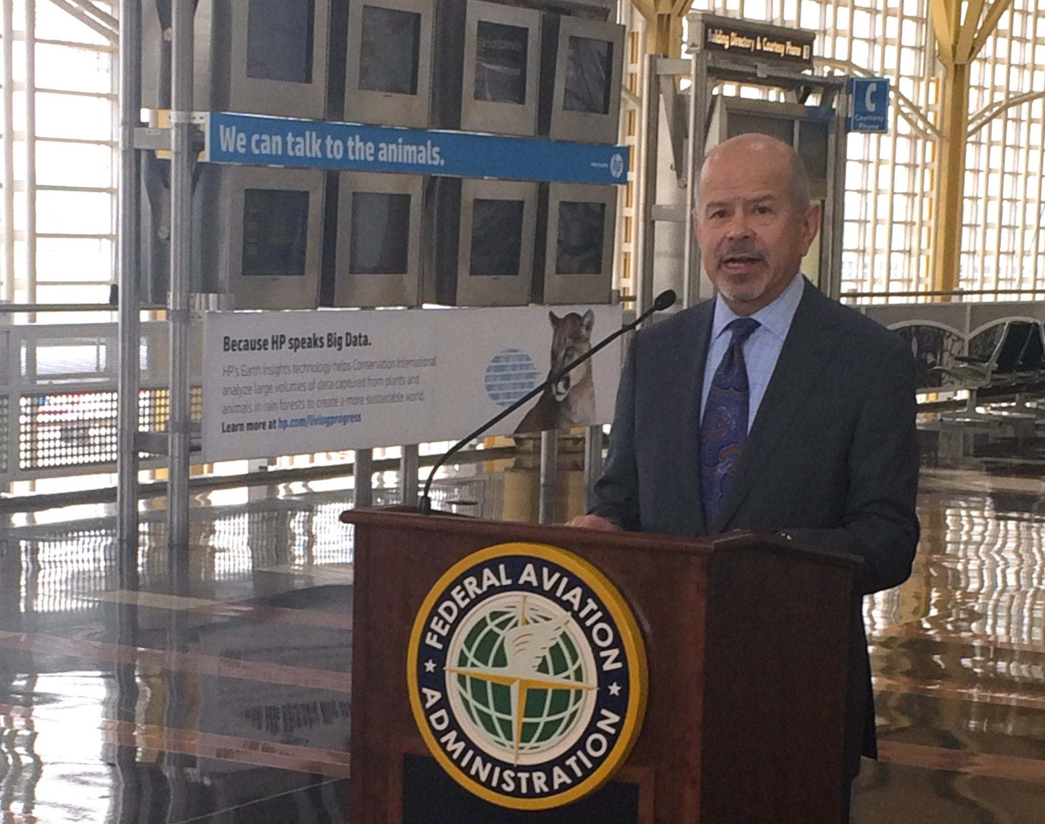 FAA Administrator Michael Huerta at Reagan National Airport on Thursday