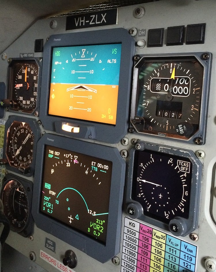 Thomas Global Systems’ TFD-8601 LCD avionics display on board a Rex aircraft