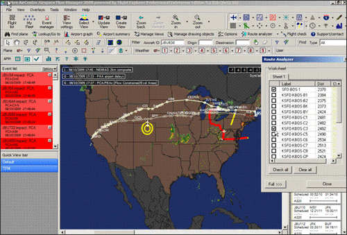 Sabre flight planning with its Airspace Flow Manager