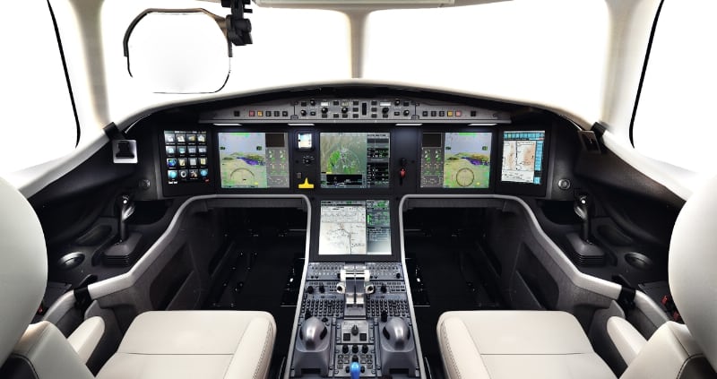 Cockpit of the Falcon 5X, rendering