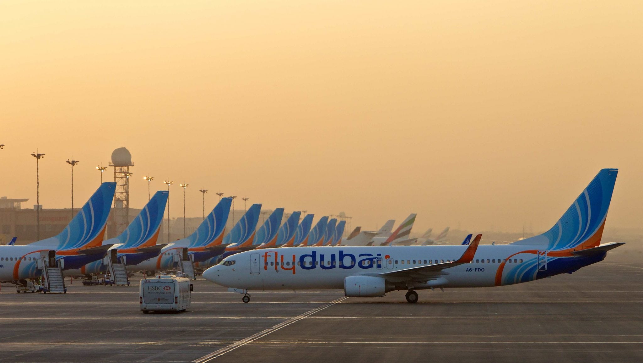 flydubai aircraft on runway