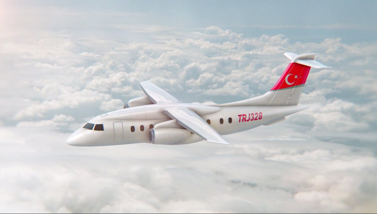 Rendering of the new Turkish TRJ328 regional jet