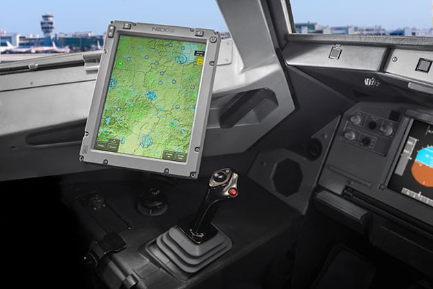 Astronautics Nexis Flight Intelligence System (FIS) in a cockpit