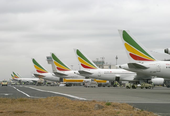 Ethiopian Airlines aircraft tails