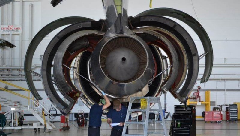 Premier Aviation's Rome, N.Y. hangar with Atlas Air aircraft in-house for scheduled maintenance