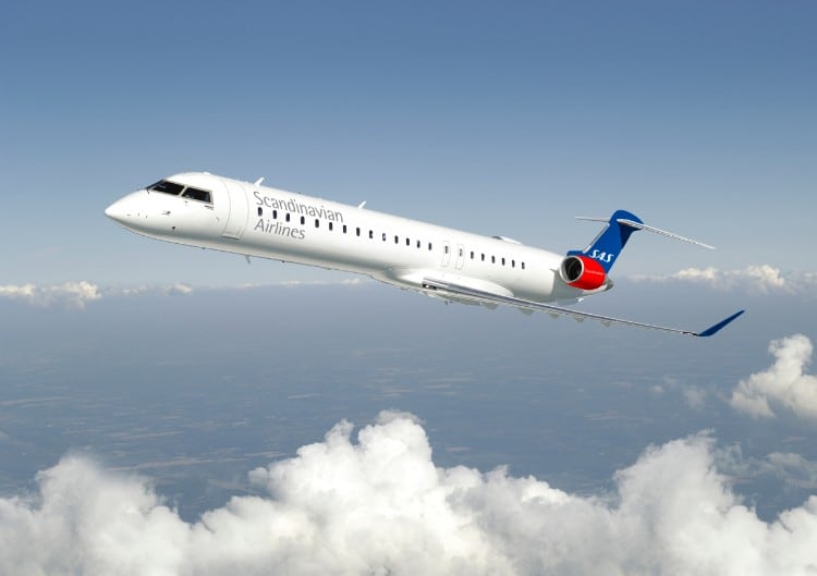 Bombardier CRJ900 aircraft in SAS livery