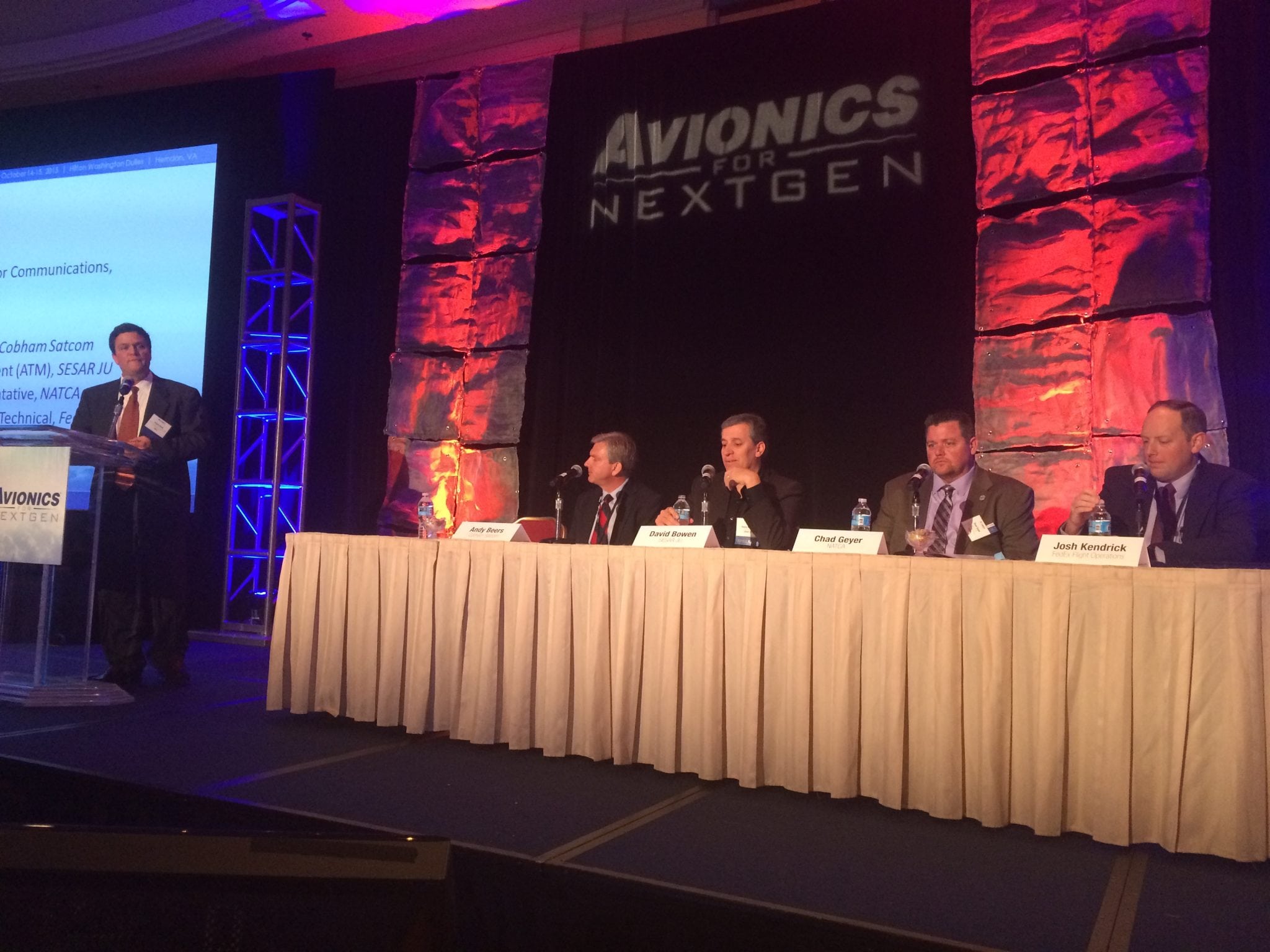 Participants on the DataComm Panel at the 2015 Avionics for NextGen conference 