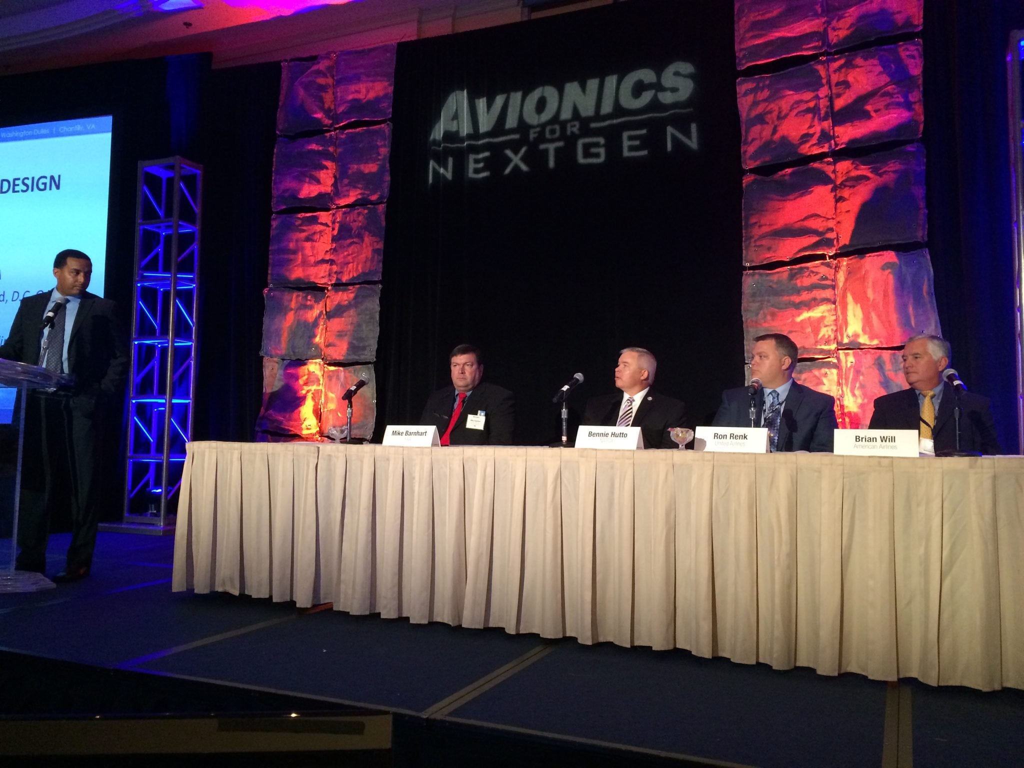 Participants of the Metroplex Airspace Redesign panel at the Avionics for NextGen 2015 conference